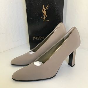 Vintage Yves Saint Laurent Taupe Pumps, Brand New